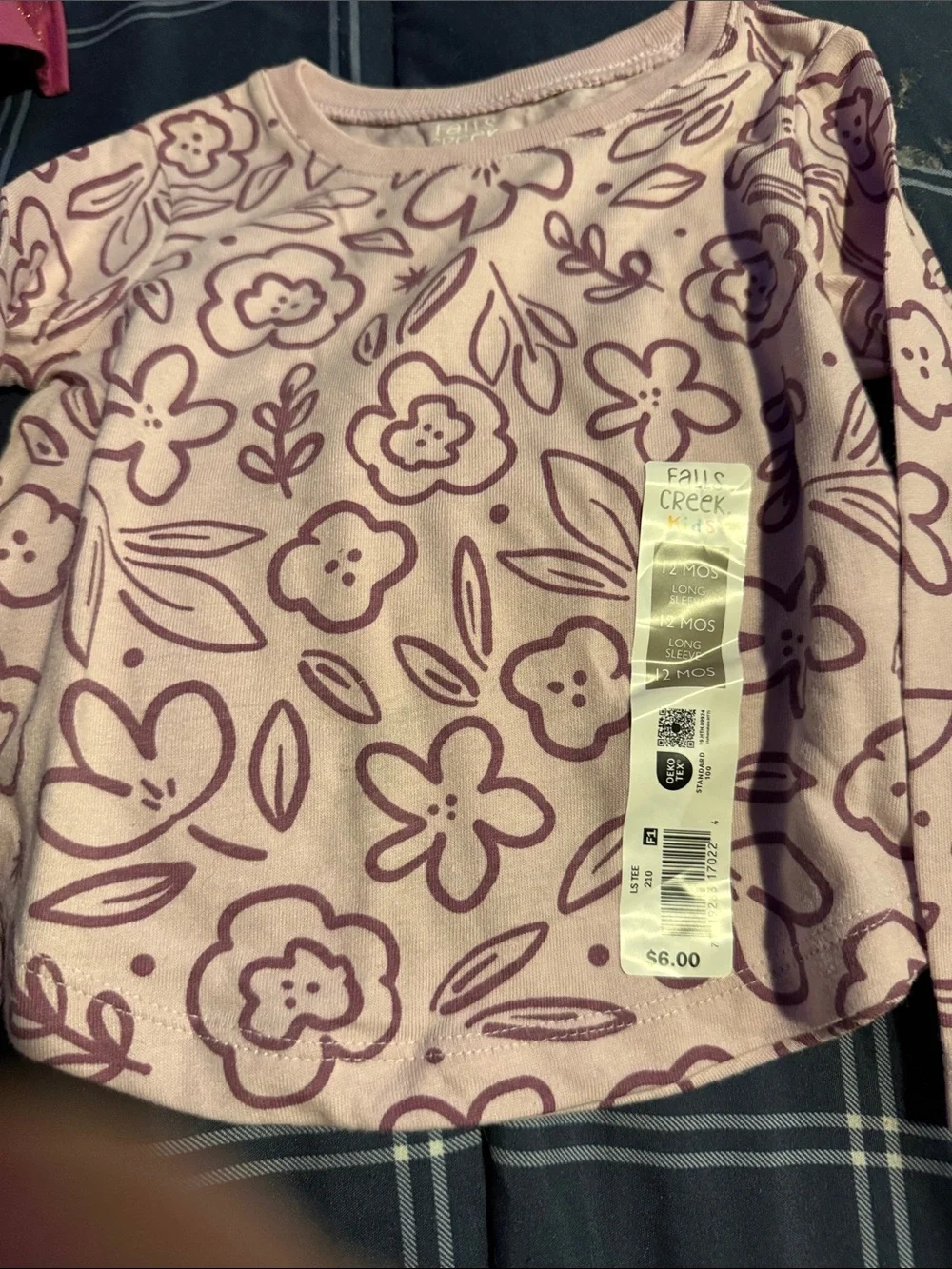 12 months Girls Graphic Tee Lot - Pink, Black, Gray, Mint & Purple